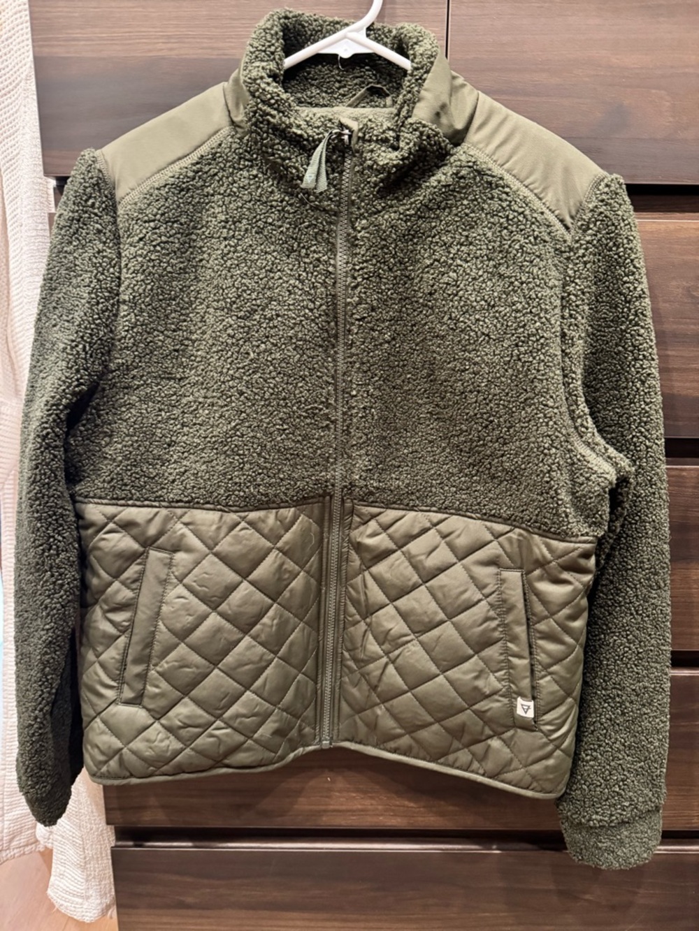 Liv Outdoor Women's Olive Green Quilted & Sherpa Puffer Jacket